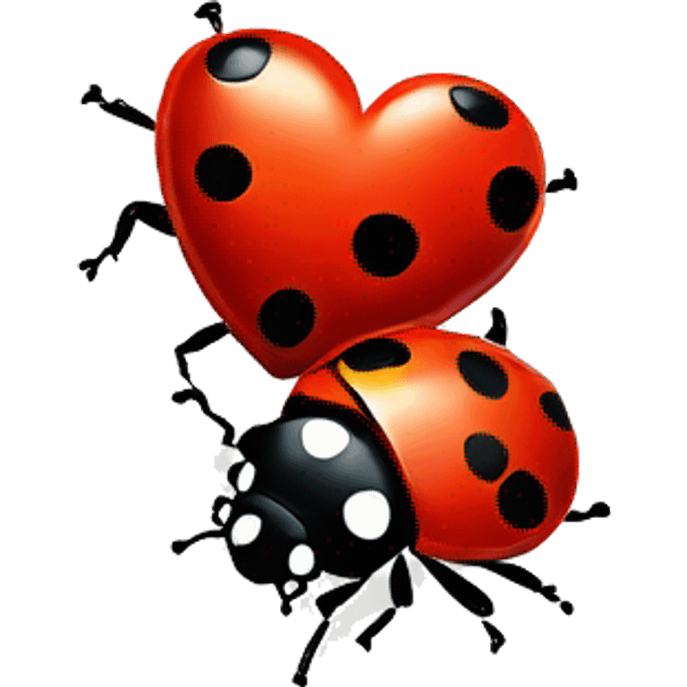 two ladybugs with heart on top emoji