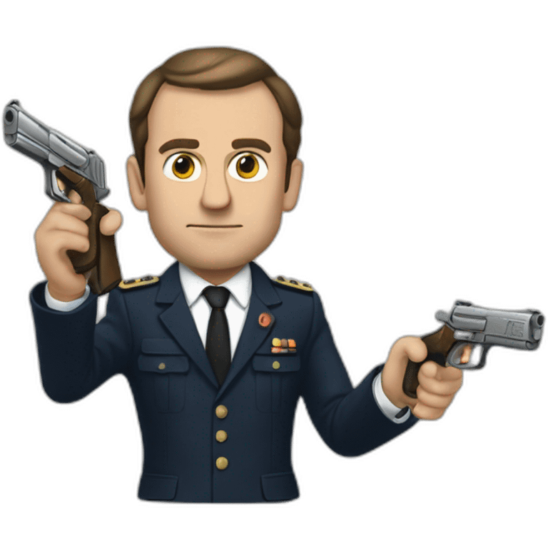 Macron qui a un pistolet emoji