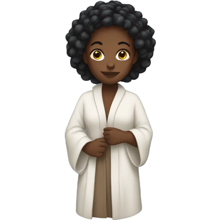 Black girl wearing a robe emoji