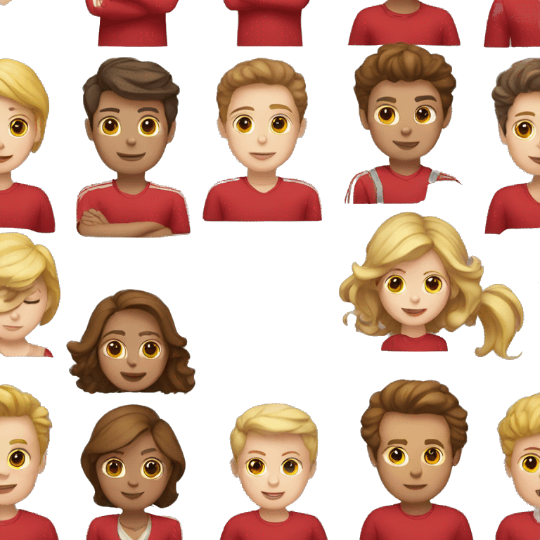 Team of white people with red clothes  emoji