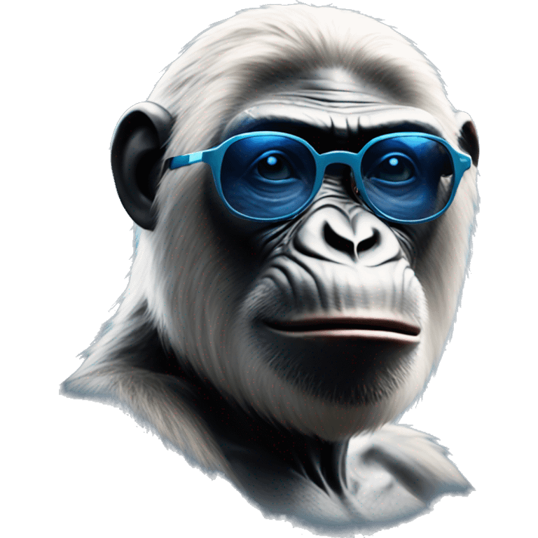 Ape with blue laser sunglasses emoji