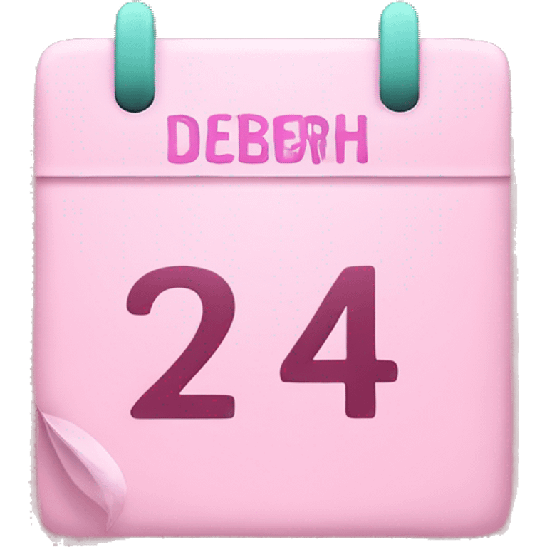 A pastel pink calendar with the date 24th December emoji