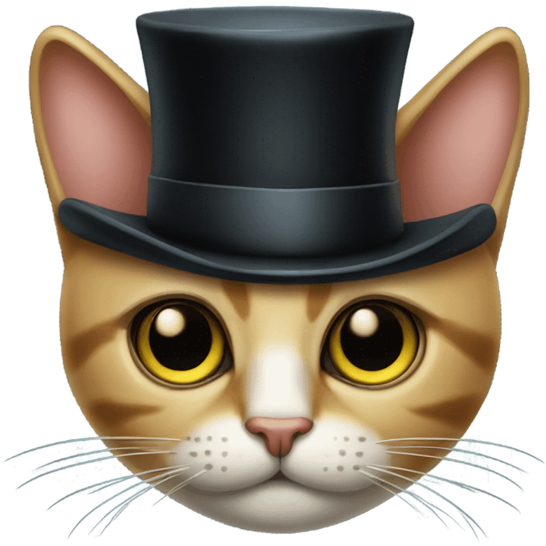 Mysterious cat with monocle and top hat emoji