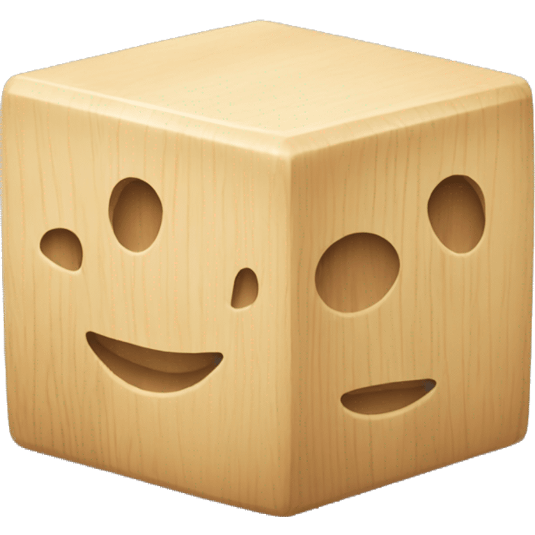 creme wooden cube to sit  emoji