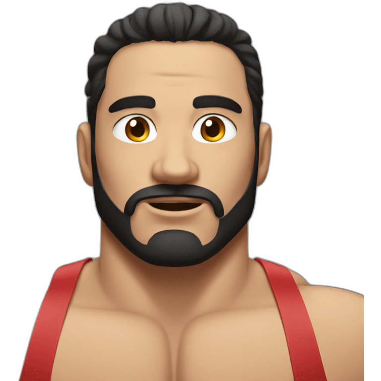 A man wrestler with dark hair emoji