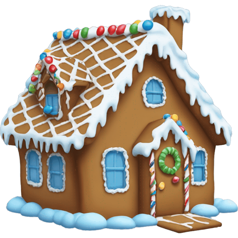 Gingerbread house but with blue decorations  emoji