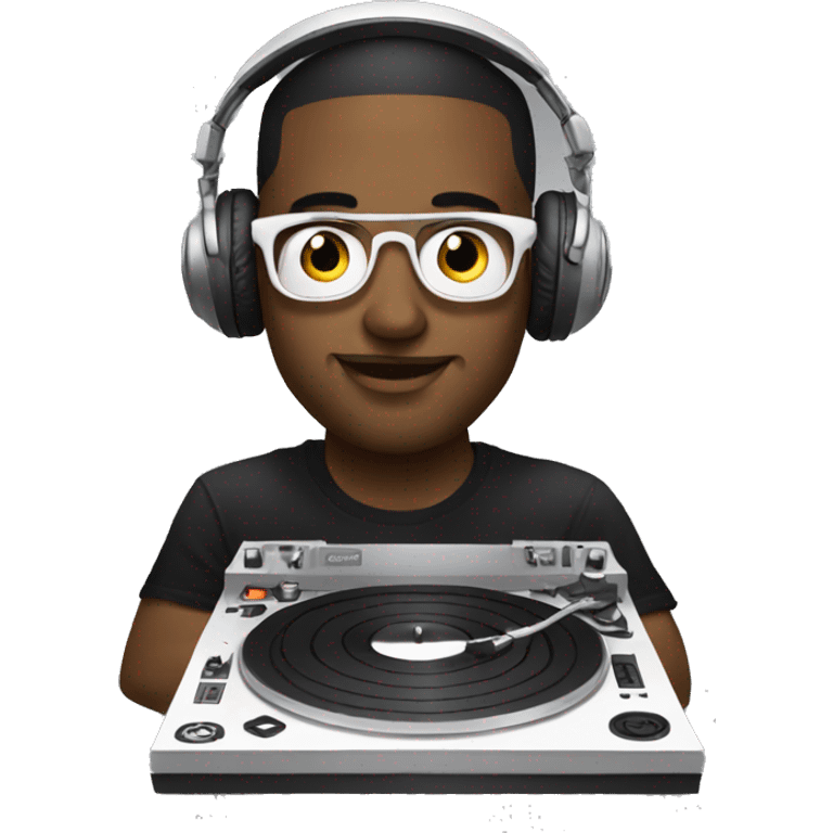 white Dj with his turntables emoji