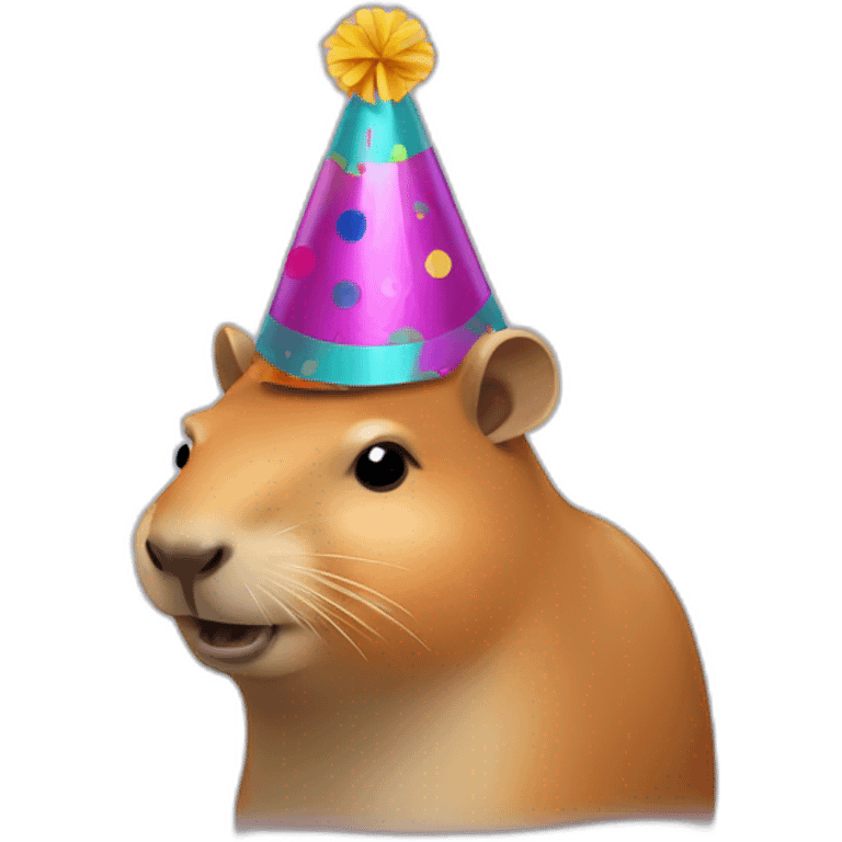 capybara with an party hat on its head emoji