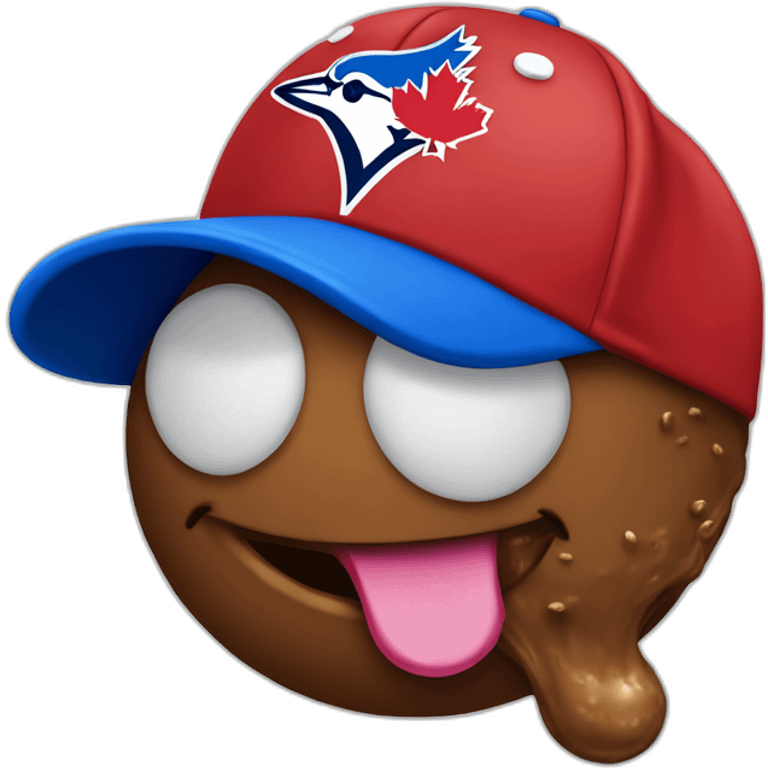 poop wearing a toronto blue jays baseball cap emoji