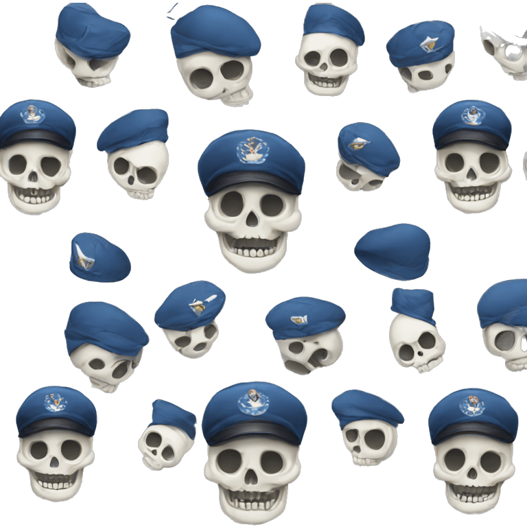 skull wearing air force hat emoji