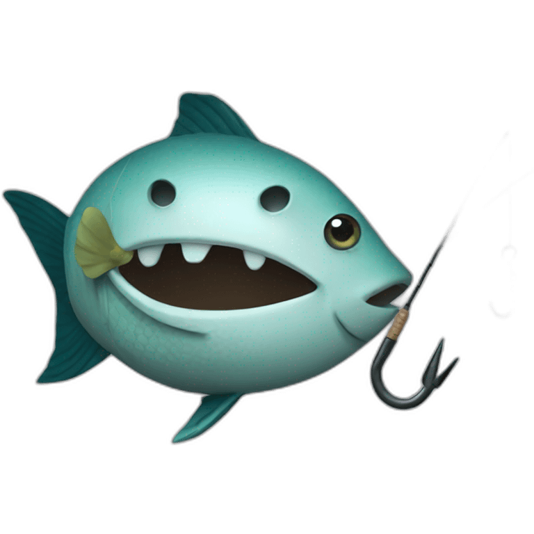 fishing with a hook emoji