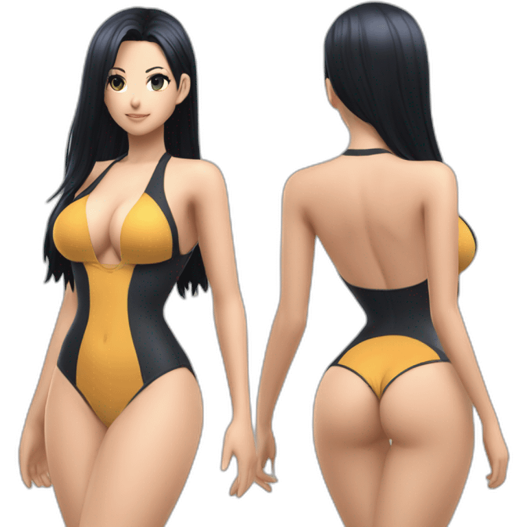 nico robin full body pawg tiny swimsuit back focus emoji