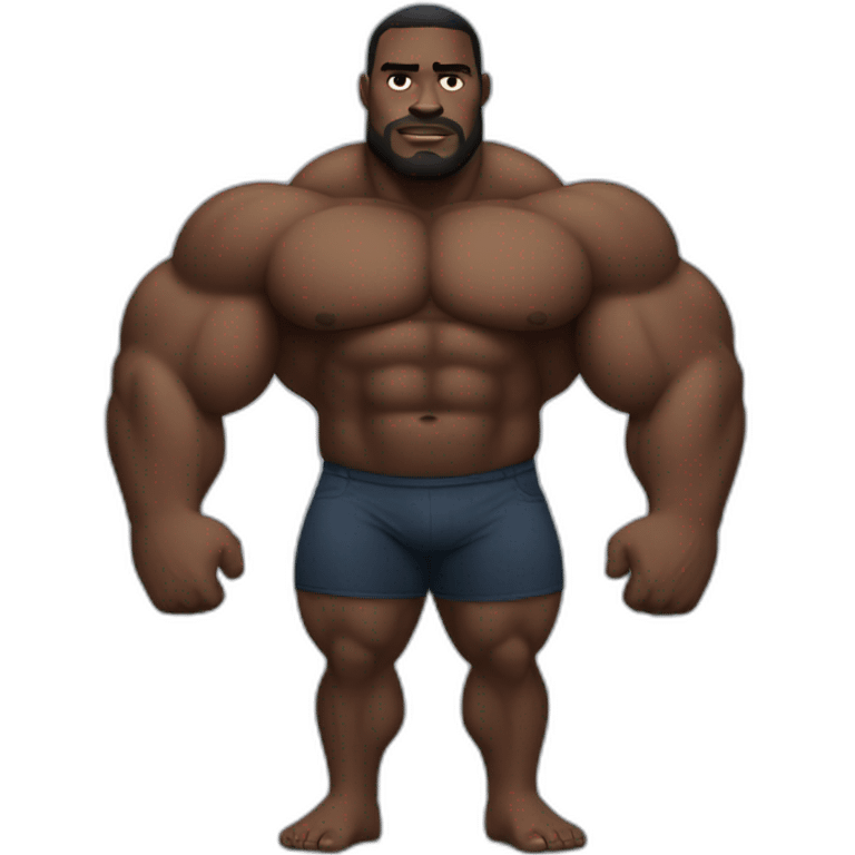 Big black guy showing his muscles emoji