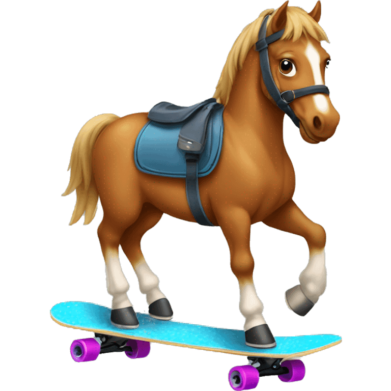 Horse on skateboard emoji