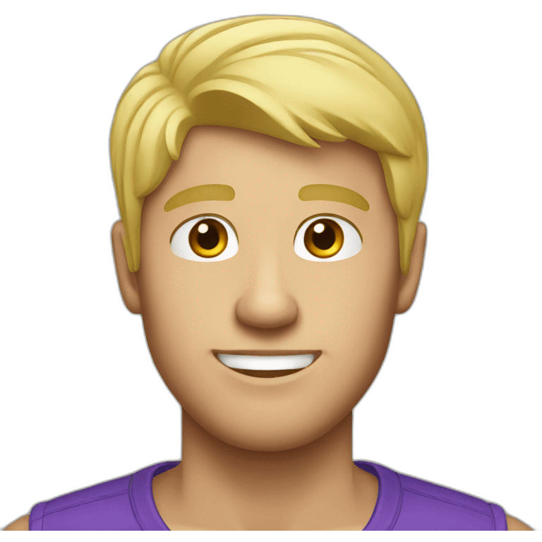 blonde guy with purple cap emoji