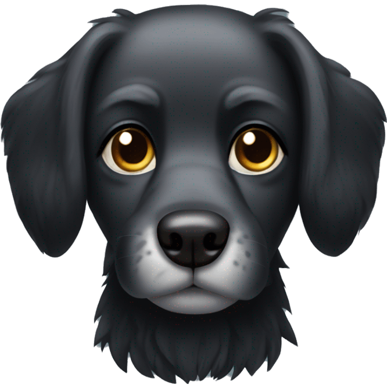 black griffon dog with really not much white hairs only under mouth and on eyebrows emoji