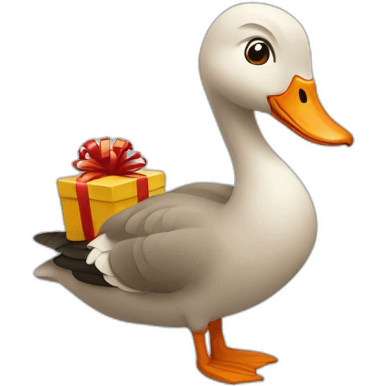 Goose with presents emoji