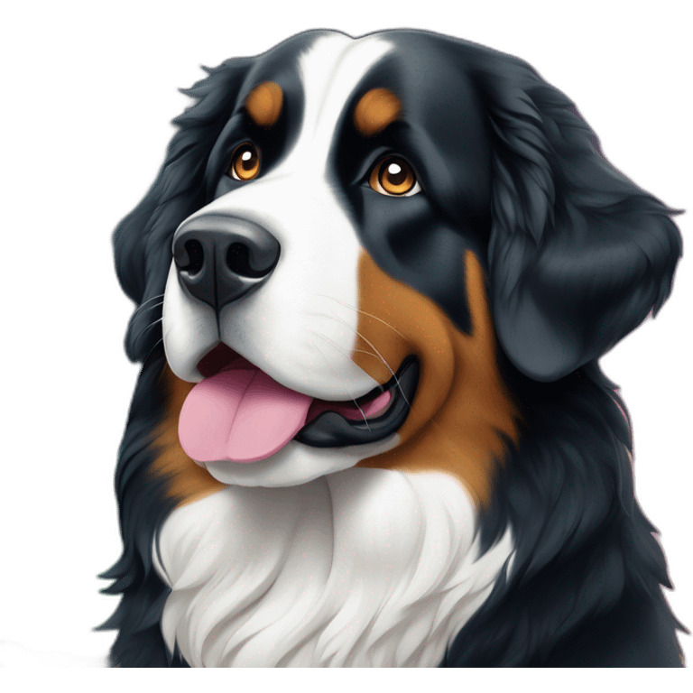 aurora sky over bernese mountain dog emoji