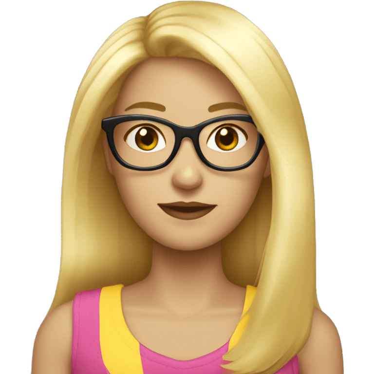 Femme jeune cheveux blond lunette emoji