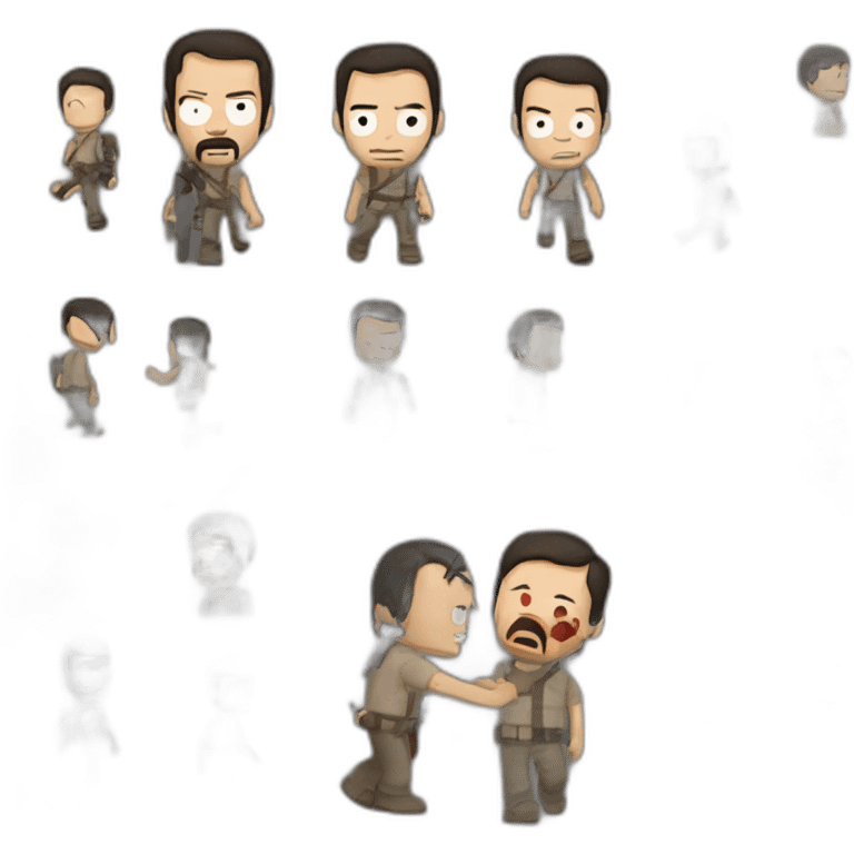 Daryl de Walking Dead qui embrasse Glenn emoji