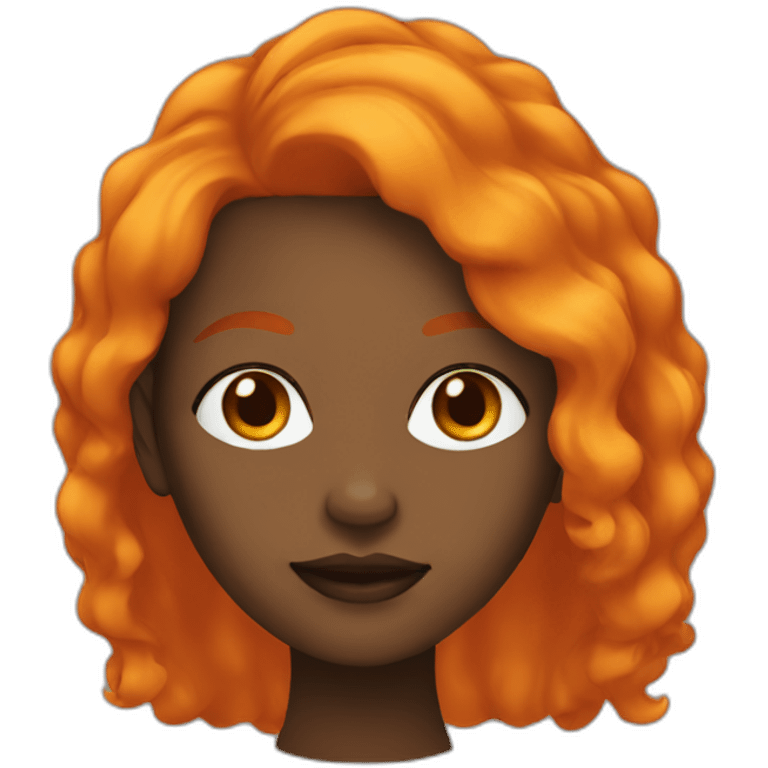 black woman with orange hair emoji