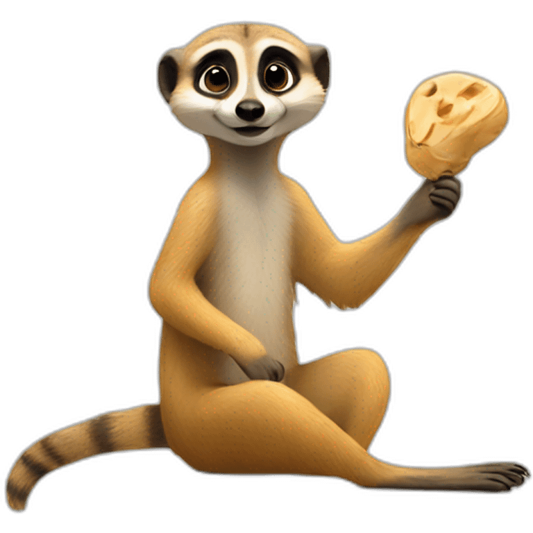 A meerkat with a peanut in his hand emoji