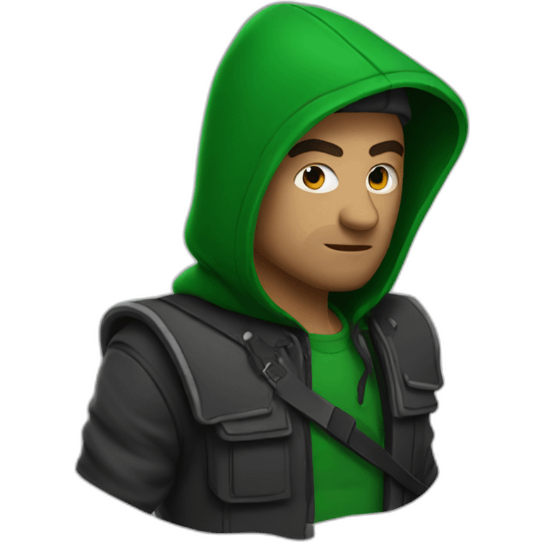 Rob in green hood emoji