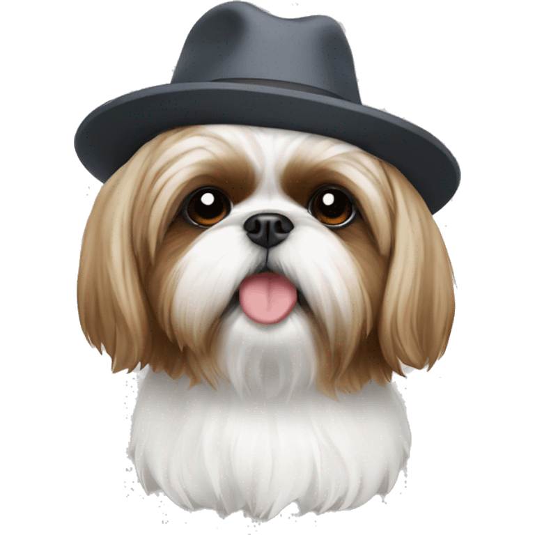 Shih tzu in a hat emoji