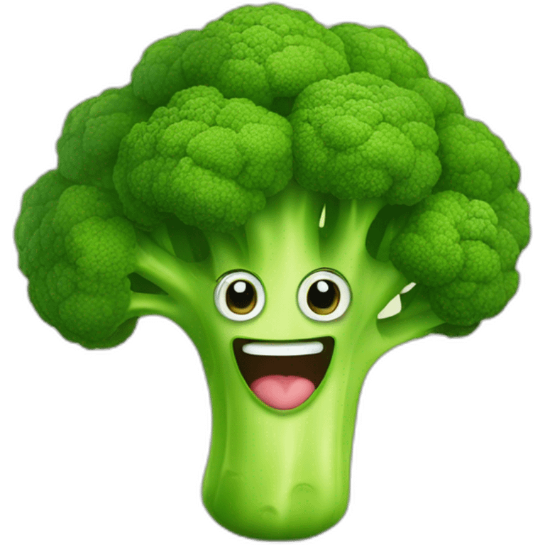 happy broccoli with big eyes emoji