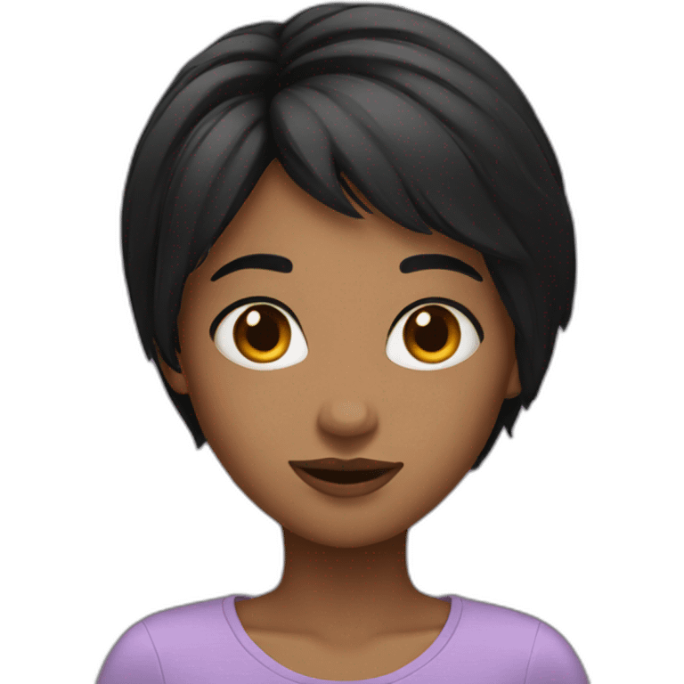 short black hair girl emoji