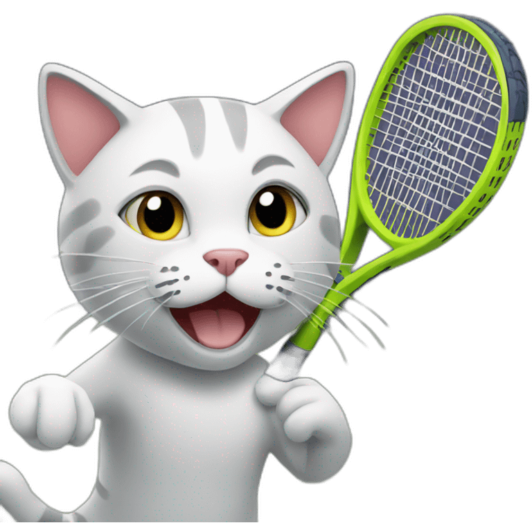 Cat playing tennis emoji