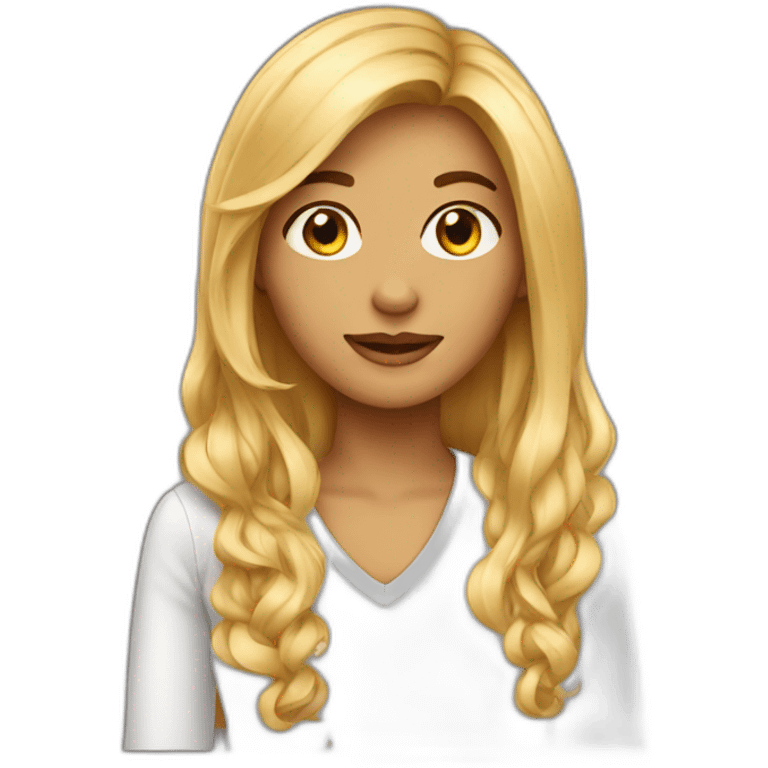 Femme avec de long cheveux emoji