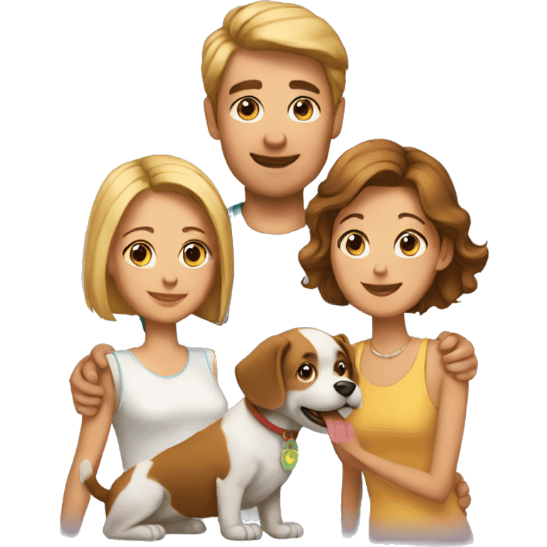 a couple and a dog emoji