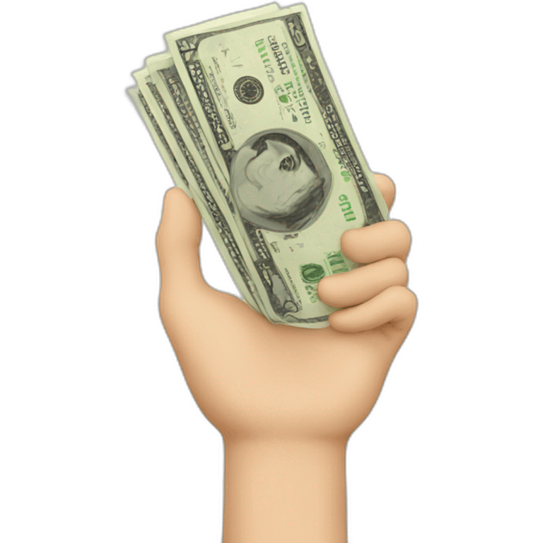 donation hand with money emoji