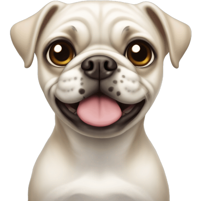 White pug chuiahua with brown spots  emoji