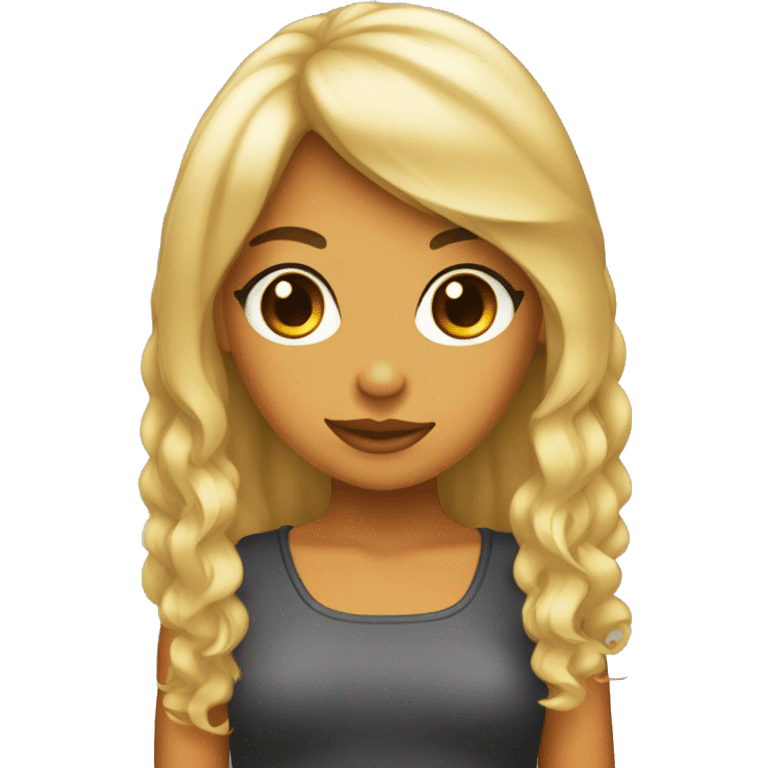 Una chica de pelo negro con flequillo  emoji