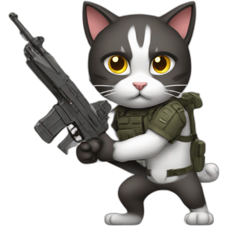 Armed cat with a weapon in its hand emoji