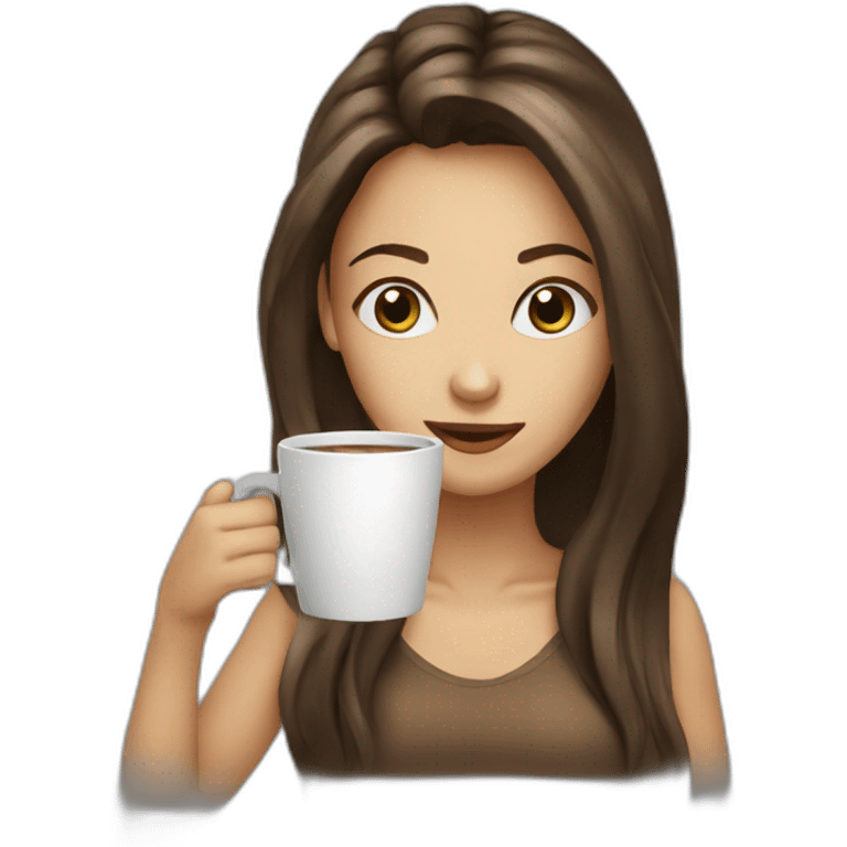 coffee drinking long haired blue eyed woman emoji