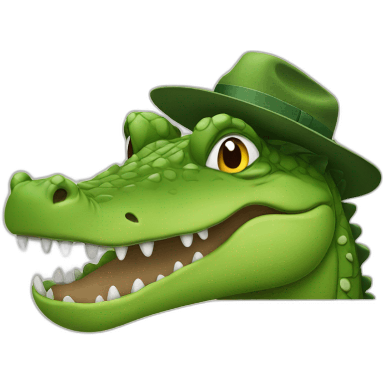 Crocodile with a hat thumb us  emoji