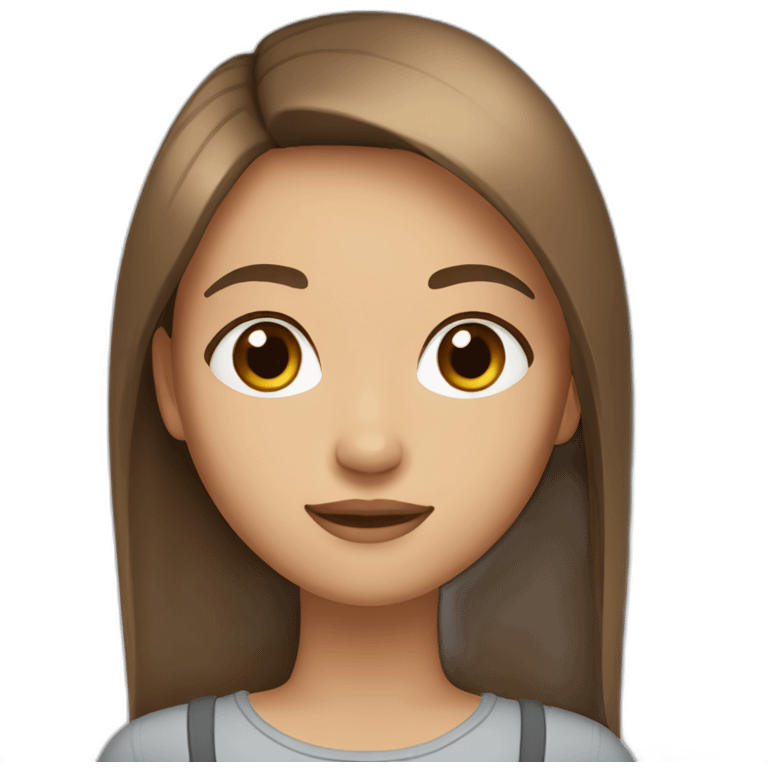 Girl with brown straight hair brown eyes and beauty spots  emoji