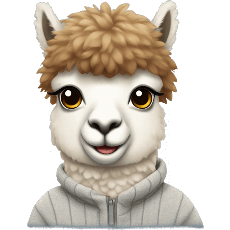 Alpaca wearing a Sweatshirt  emoji