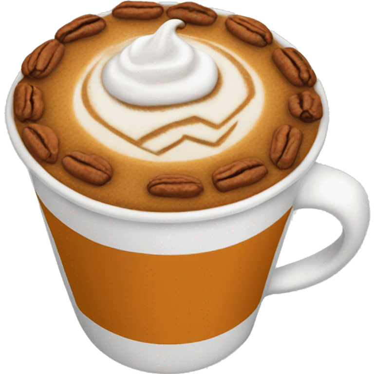 Pumpkin pecan latte emoji