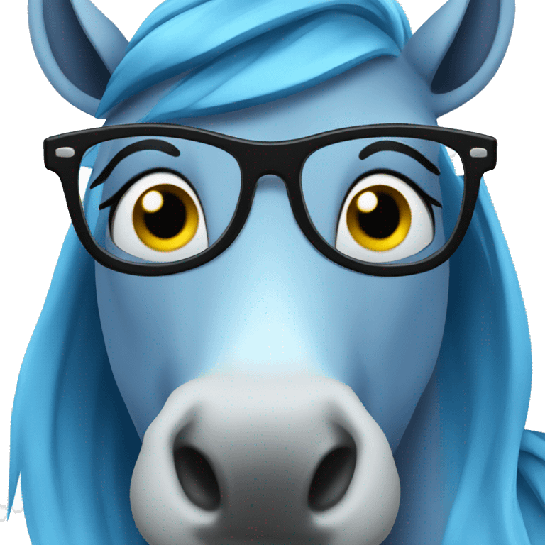 blue horse with glasses sales agent emoji