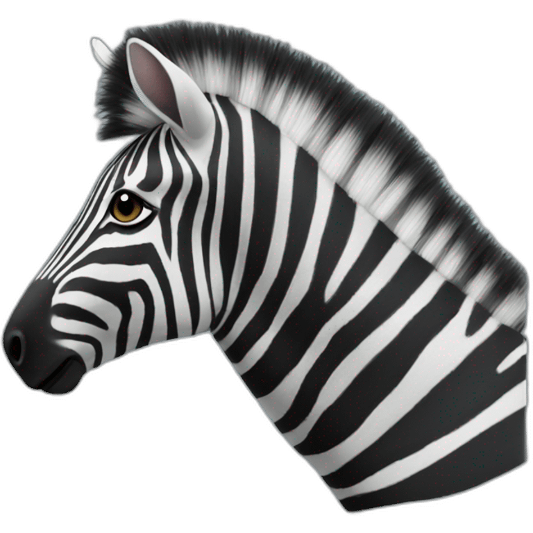 half-black-zebra emoji