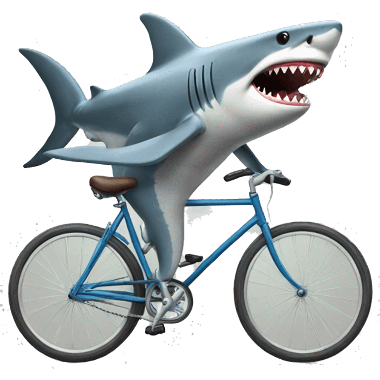 Shark riding a bicycle emoji