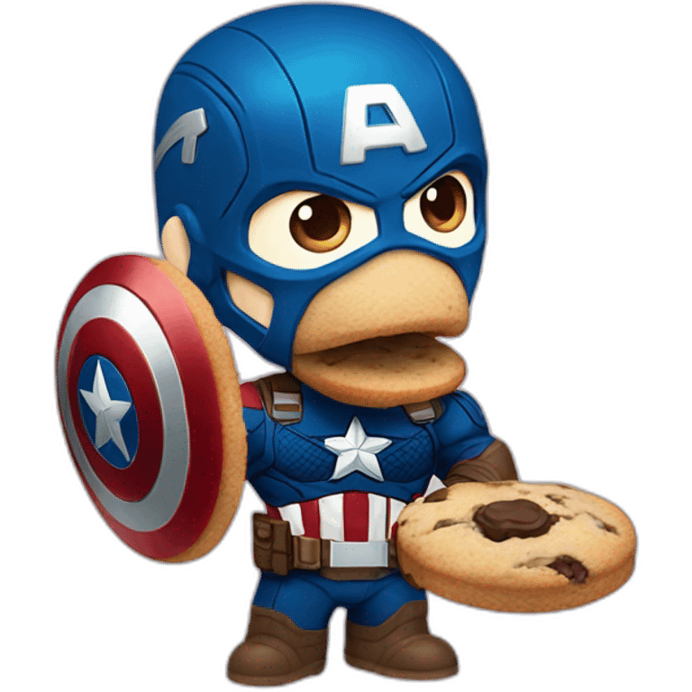 Captain America eating a cookie emoji