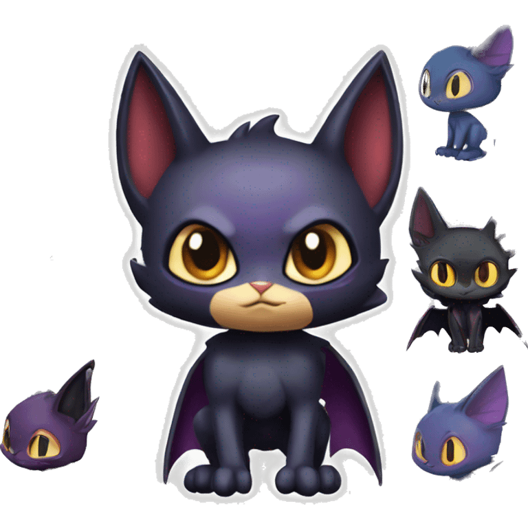 Cool Cute Edgy Chibi Bat-Cat-Noivern-Noibat-Litten-Pokémon-Fakémon-hybrid emoji