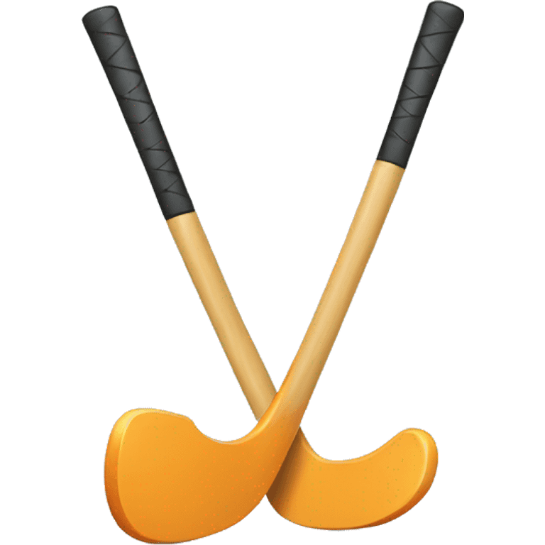 hockey stick and hockey puck emoji