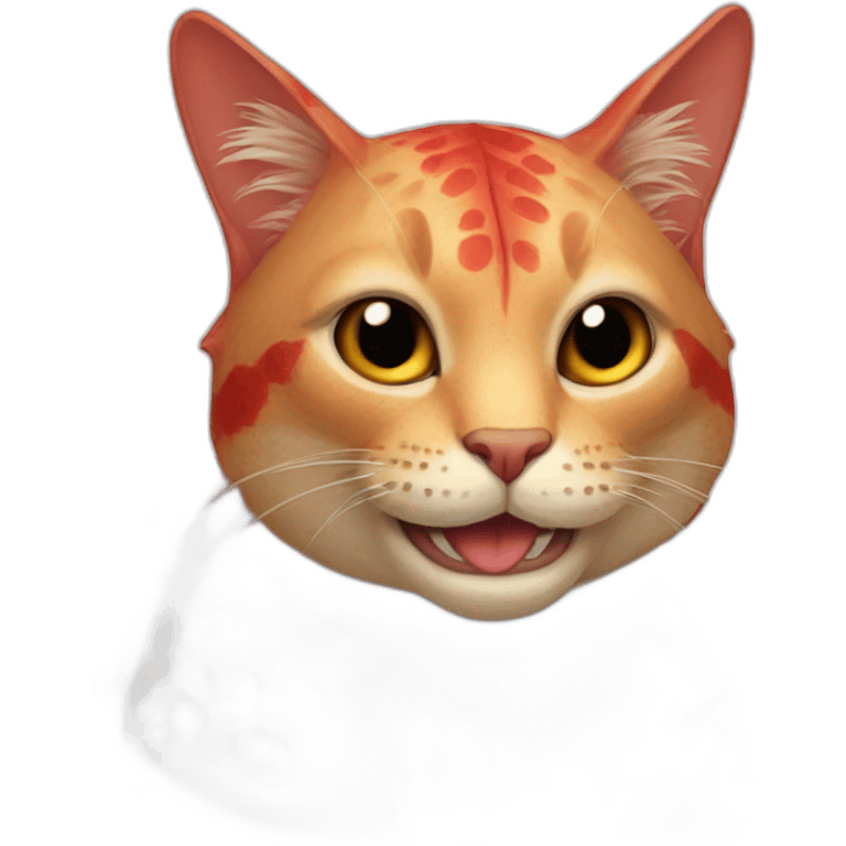 A cat with a red pogona on his back emoji