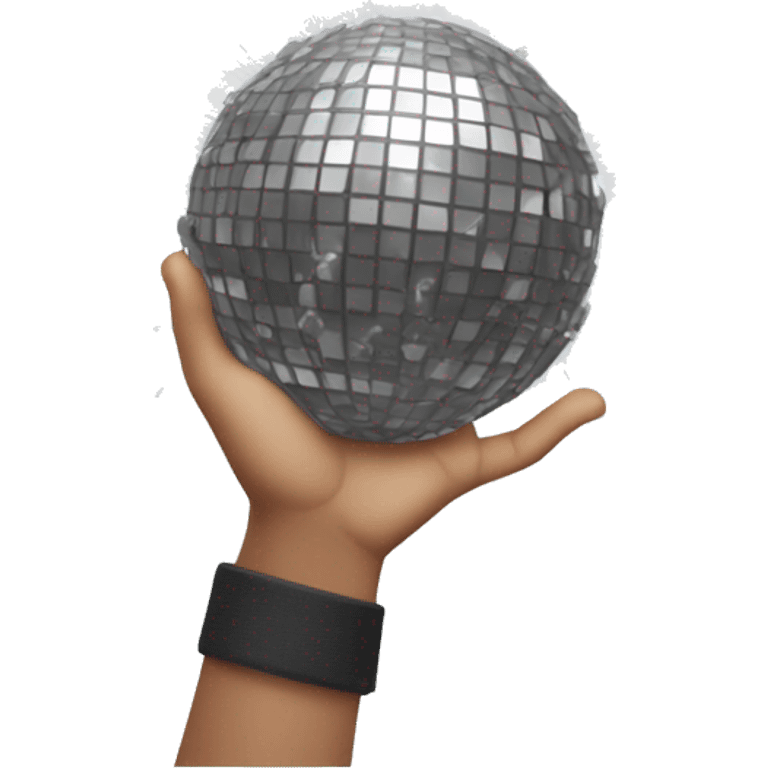 Exploding grey disco ball in hand emoji